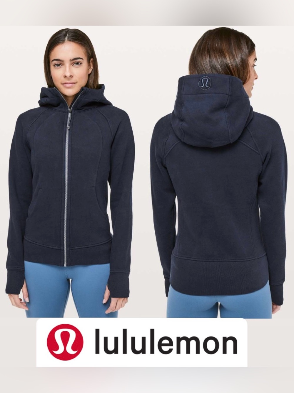 Lululemon Scuba Hoodie *Light Cotton Fleece - True Navy - Size 10 - Picture 1 of 13